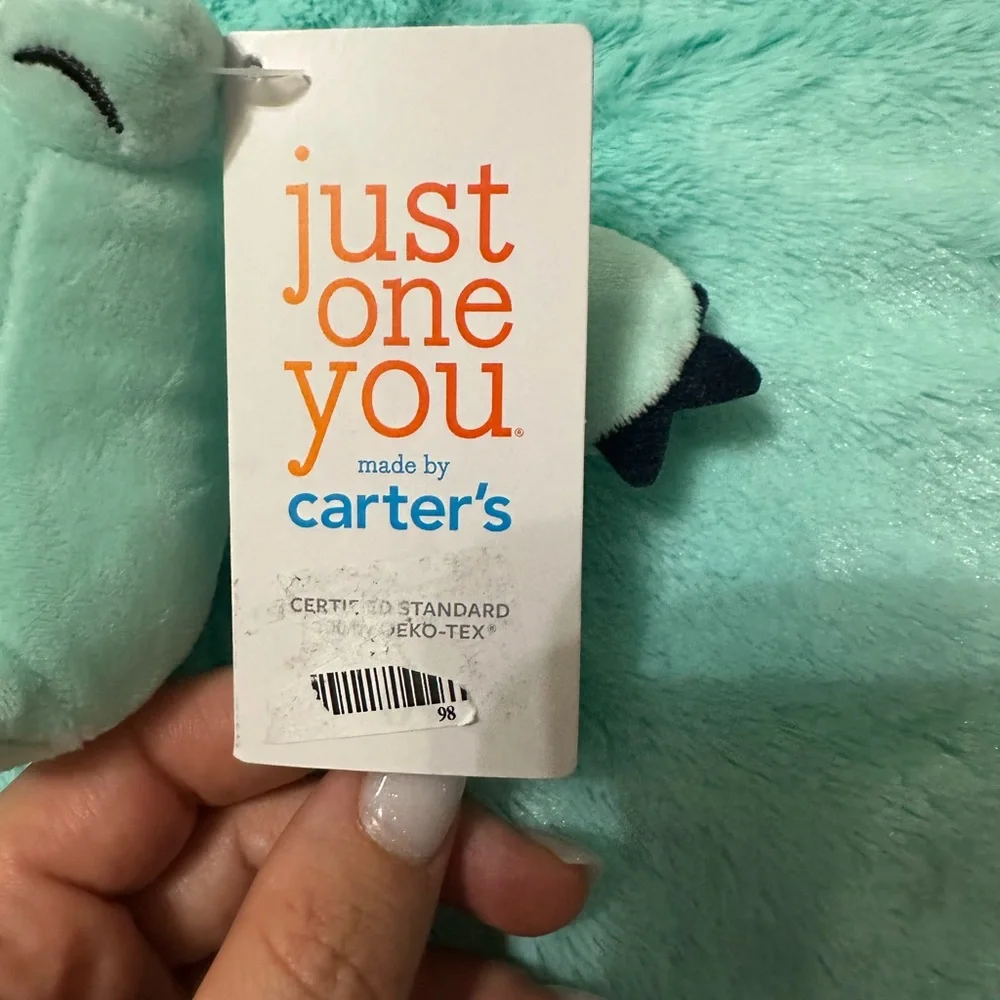 Mint Green Plush Hippo Blanket toy new